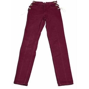 Vintage Moda Int’l The London Jean Women’s Size 2 Side Lace-Up Red Y2K Rare